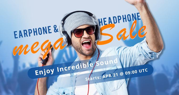 Earphone & headphone. Mega sale. Enjoy incredible sound. Starts on April 21 at 09:00 UTC.